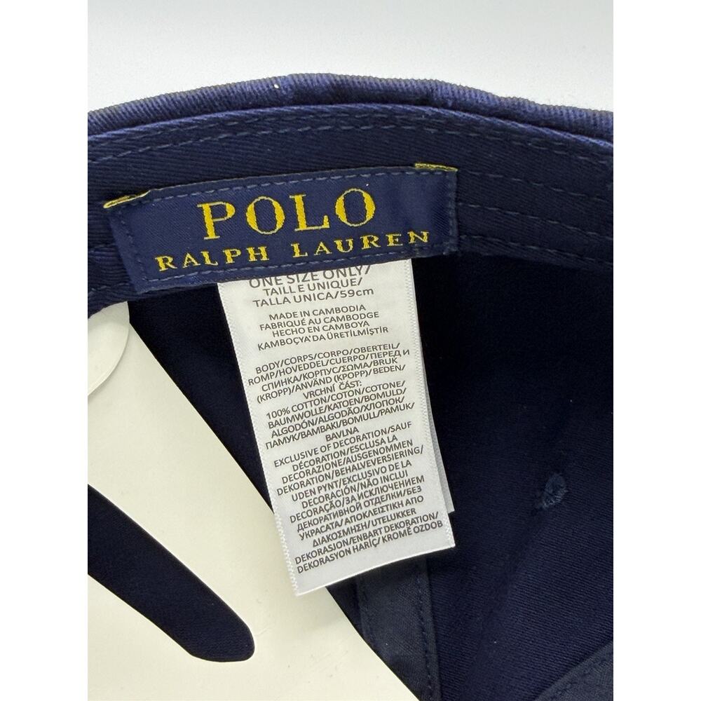 Polo Ralph Lauren Chino Dad Hat Navy Red Pony Adjustable Golf Casual Cap NWOT - Picture 8 of 11